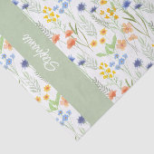 Green Watercolor Wildflower Name Tissuepapier (Detail)