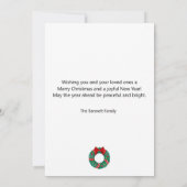 Green Watercolor Wreath Christmas Card Feestdagenkaart (Achterkant)