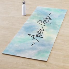 Green watercolor  yogamat