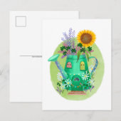 Green Watering Can Cottage Briefkaart (Voorkant / Achterkant)