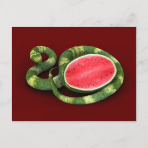 Green Watermelon Snake Briefkaart