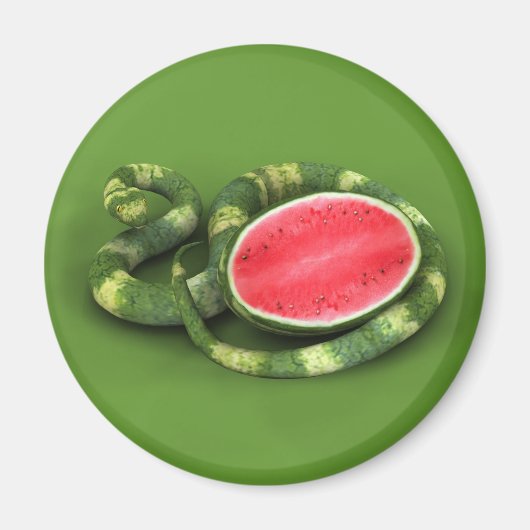 Green Watermelon Snake Magneet (Voorkant)