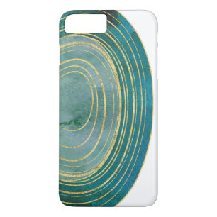 Green Waterverf Agate met Gold Accent iPhone 8/7 Plus Hoesje