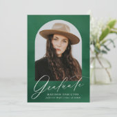 Green Waterverf Arch Photo Afstuderen Aankondiging (Staand voorkant)