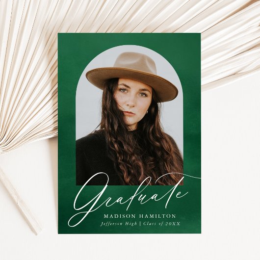 Green Waterverf Arch Photo Afstuderen Aankondiging