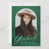 Green Waterverf Arch Photo Graduparty Kaart (Voorkant)