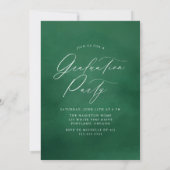 Green Waterverf Arch Photo Graduparty Kaart (Achterkant)