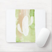 Green Waterverf Cactus Silhouette Muismat (Met muis)