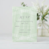 Green Waterverf Deco RSVP Kaartje (Staand voorkant)