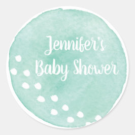 Green Waterverf Dinosaur Baby shower Sticker