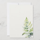 GREEN WATERVERF FERN FOLIAGE DANK U BEDANKKAART (Achterkant)
