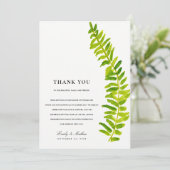 GREEN WATERVERF FERN FOLIAGE DANK U BEDANKKAART (Staand voorkant)