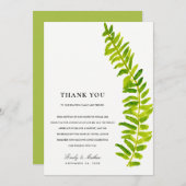GREEN WATERVERF FERN FOLIAGE DANK U BEDANKKAART (Voorkant / Achterkant)
