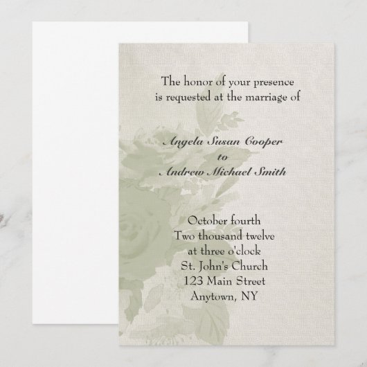 Green Waterverf Floral Kaart (Voorkant / Achterkant)