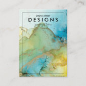 Green Waterverf Gold Trendy Earring Display Kaart Visitekaartje (Voorkant)