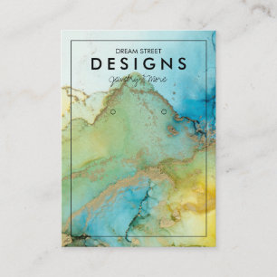 Green Waterverf Gold Trendy Earring Display Kaart Visitekaartje