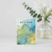 Green Waterverf Gold Trendy Earring Display Kaart Visitekaartje (Staand voorkant)