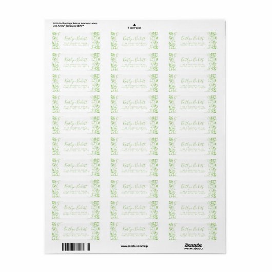 Green Waterverf Hearts Irish St. Patrick's Day Etiket (Full Sheet)
