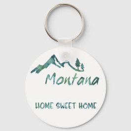 Green Waterverf Home Sweet Home Montana Sleutelhan Sleutelhanger