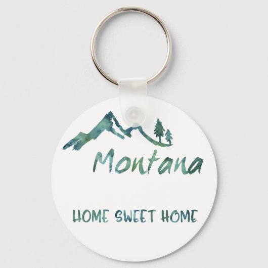 Green Waterverf Home Sweet Home Montana Sleutelhan Sleutelhanger (Voorkant)