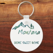 Green Waterverf Home Sweet Home Montana Sleutelhan Sleutelhanger (Voorkant)