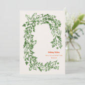 Green Waterverf Kerstmis Wreated Corporate Feestdagenkaart (Staand voorkant)