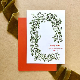 Green Waterverf Kerstmis Wreated Corporate Feestdagenkaart