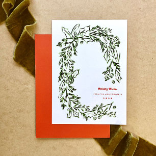 Green Waterverf Kerstmis Wreated Corporate Feestdagenkaart