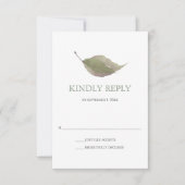 Green Waterverf Leaf Wedding RSVP (Voorkant)