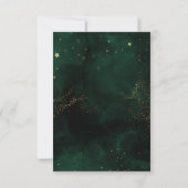 Green Waterverf Magical Gold Wedding RSVP Kaartje (Achterkant)