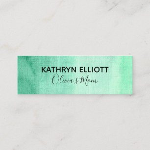 Green Waterverf Mam Play Date Mini Calling Card Contactkaartje