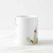 Green Waterverf Modern Holiday Kerstmonogram Koffiemok (Center)