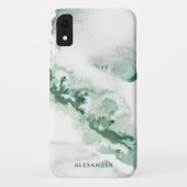 Green Waterverf Ombre Marble Monogram Case-Mate iPhone Case (Achterkant)