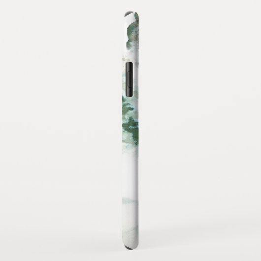 Green Waterverf Ombre Marble Monogram Case-Mate iPhone Case (Achterkant/rechts)