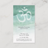 Green Waterverf Ombre Om Yoga Instructor Visitekaartje (Achterkant)