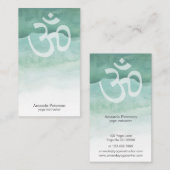 Green Waterverf Ombre Om Yoga Instructor Visitekaartje (Voorkant / Achterkant)