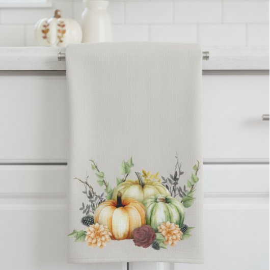 Green Waterverf Pumpkin Gold Stippen herfst Theedoek