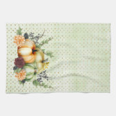 Green Waterverf Pumpkin Gold Stippen herfst Theedoek (Horizontaal)