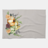 Green Waterverf Pumpkin Gold Stippen herfst Theedoek (Horizontaal)