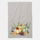 Green Waterverf Pumpkin Gold Stippen herfst Theedoek (Verticaal)