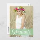 Green Waterverf Splash Photo Afstuderen Briefkaart (Voorkant / Achterkant)