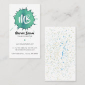 Green Waterverf Stain - Monogram Visitekaartje (Voorkant / Achterkant)