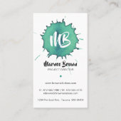 Green Waterverf Stain - Monogram Visitekaartje (Voorkant)