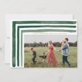 Green Waterverf Stripes Holiday Kaart (Voorkant)