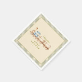 Green Waterverf Train Baby shower Servet (Hoek)