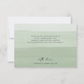 Green Waterverf Wedding Bedankkaart (Achterkant)