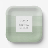 Green Waterverf Wedding Papieren Bordje (Voorkant)