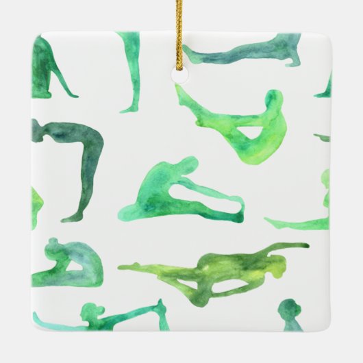 Green Waterverf Yoga Ornament (Achterkant)