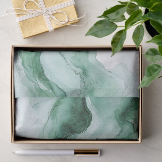 Green Wave Abstract Birthday Tissuepapier (Geschenk)
