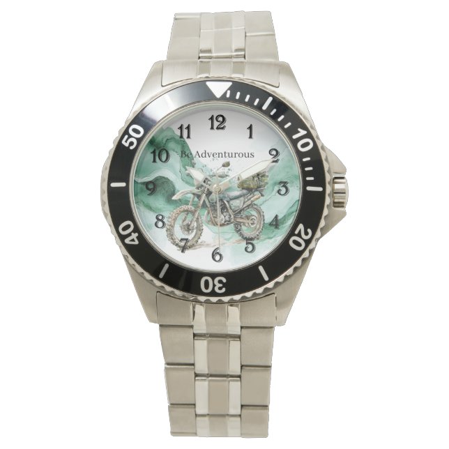 Green Wave Motorcycle Be Adventurous Horloge (Voorkant)